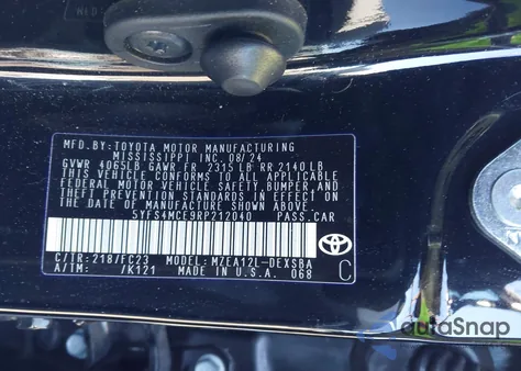 2024 Toyota Corolla Se z USA, uszkodzony, nr VIN 5YFS4MCE9RP212040